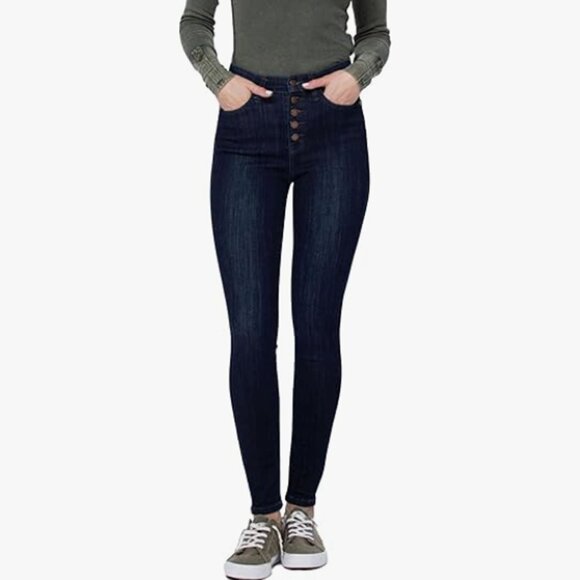 Judy Blue High Rise Button Fly Skinny Jeans - Picture 1 of 4